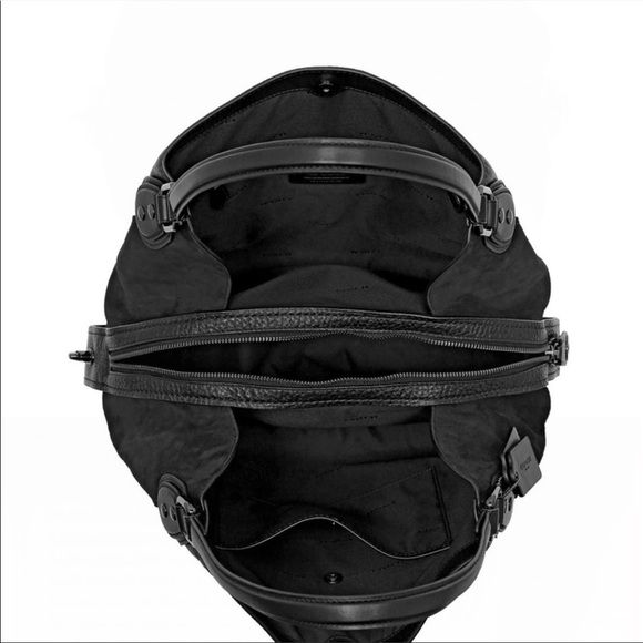 Coach Edie Black 42 Mixed Black Leather Bag RARE - Picture 7 of 9